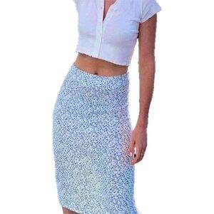 Brandy Melville Blue Floral Midi Skirt